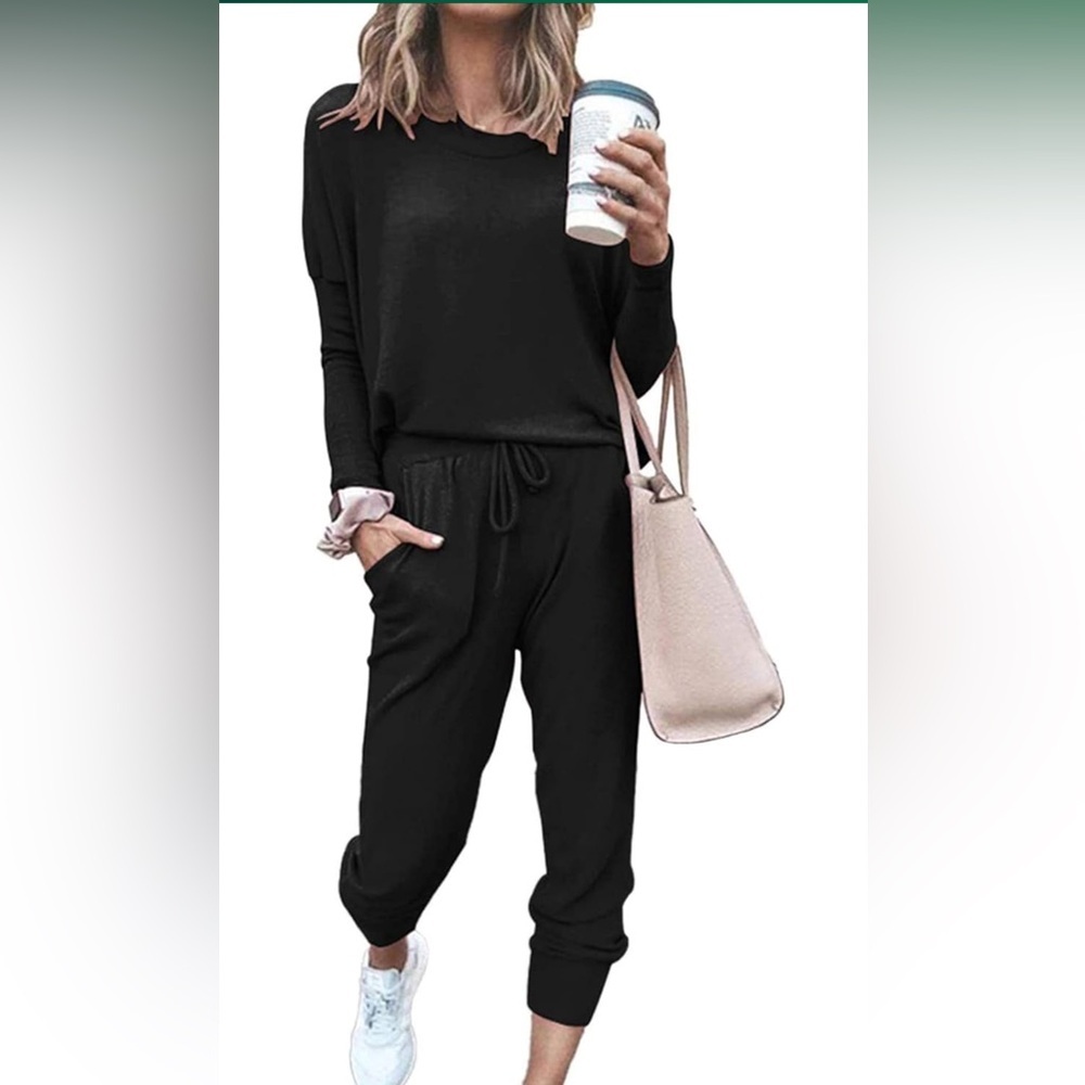 🆕Fall 2 Piece Lounge Outfit Long Sleeve Tops High Waisted Jogger Pants Set